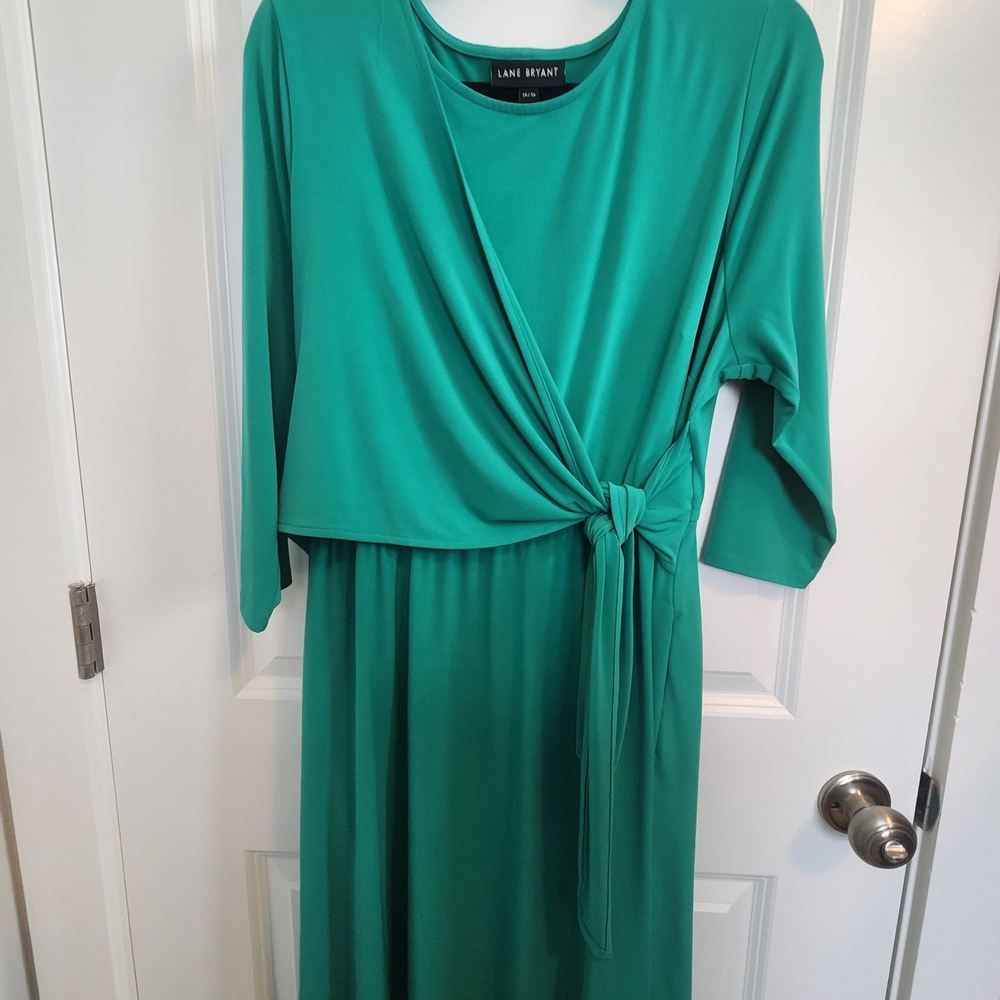 Lane Bryant Green Dress 14/16 NWOT